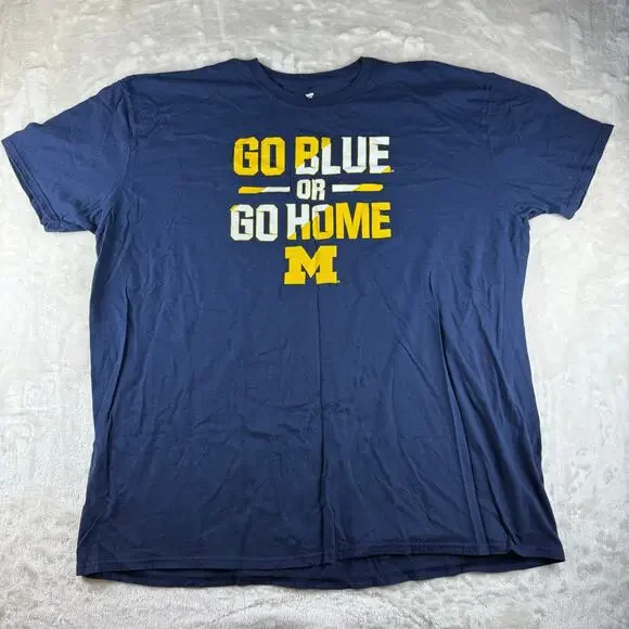 Michigan Wolverines T Shirt Fanatics "Go Blue or Go Home" Men's 3XL Short Sleeve - Picture 1 of 6